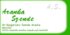 aranka szende business card